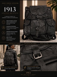 Leather Backpack - Black