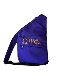 Omega Psi Phi 3 Zipper Purple Crossbody Bag