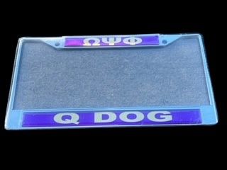 Omega Psi Phi Q Dog License Plate Cover