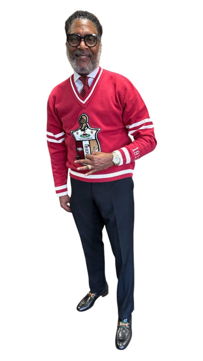 Crimson Varsity Sweater