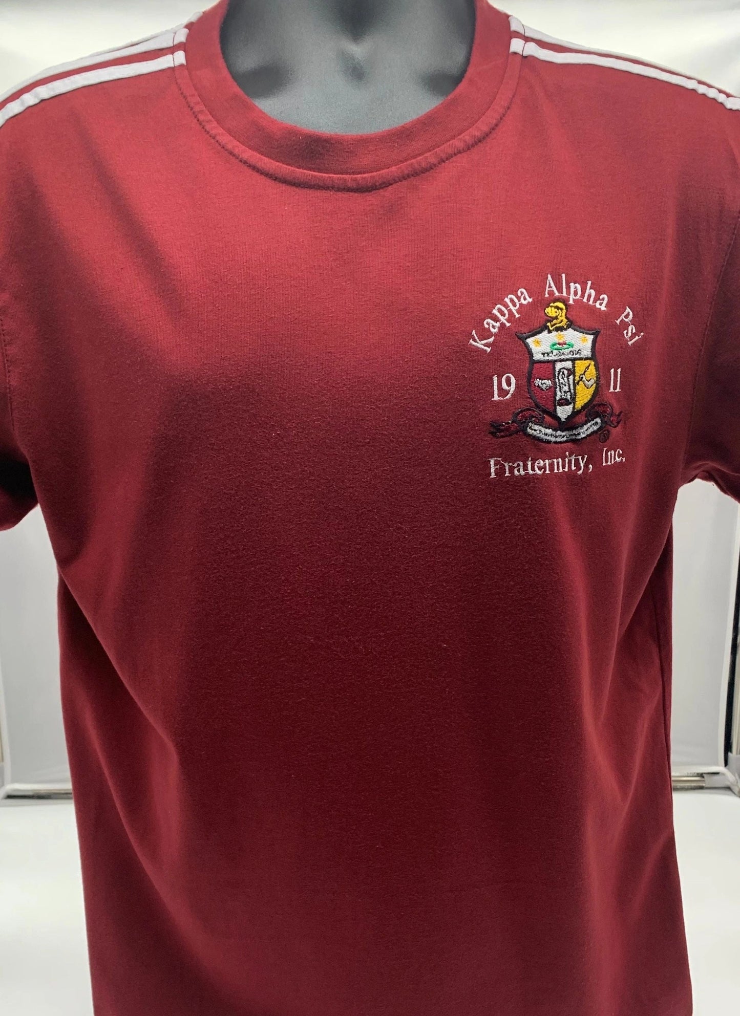 T - Shirt Crimson with White Stripes