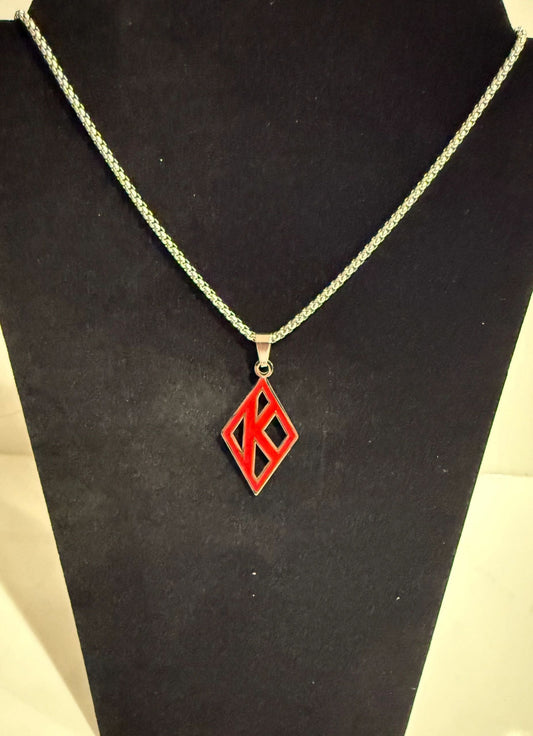 Red Floating K Necklace