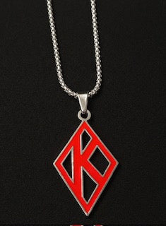 Silver w/red trim Diamond with Floating K