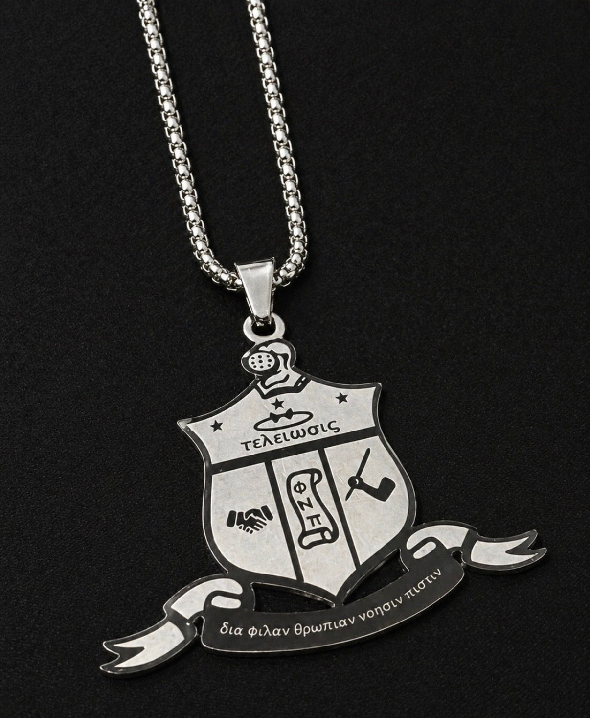 Coat of Arms silver necklace