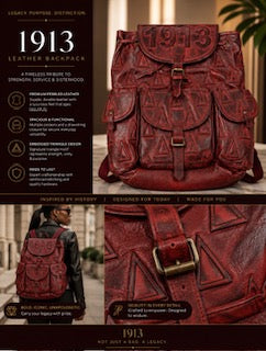 Leather Backpack - Crimson