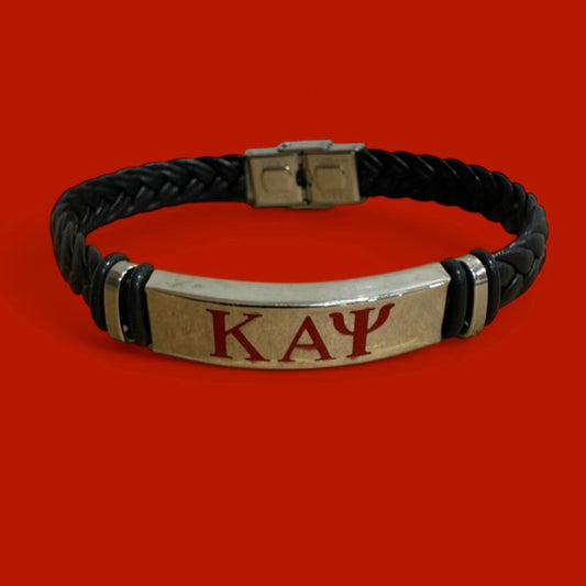 Kappa Black Leather Bracelet