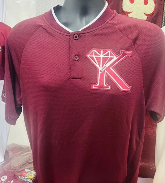 No Collar Crimson Polo Shirt