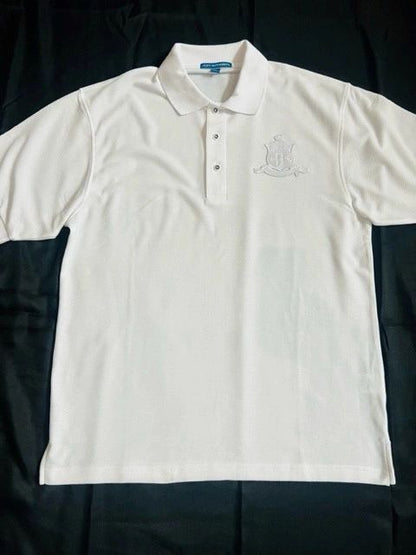 White on White Coat of Arms Polo