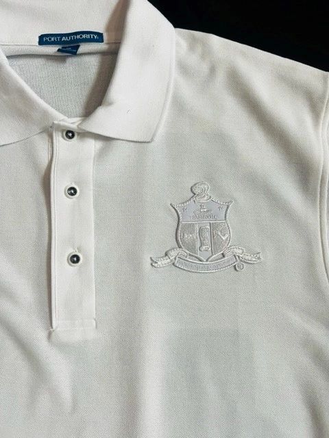 White on White Coat of Arms Polo