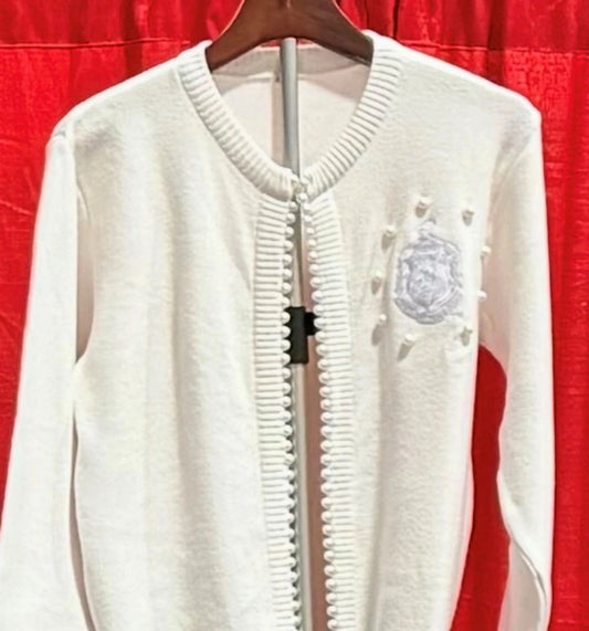Delta White Pearl Sweater